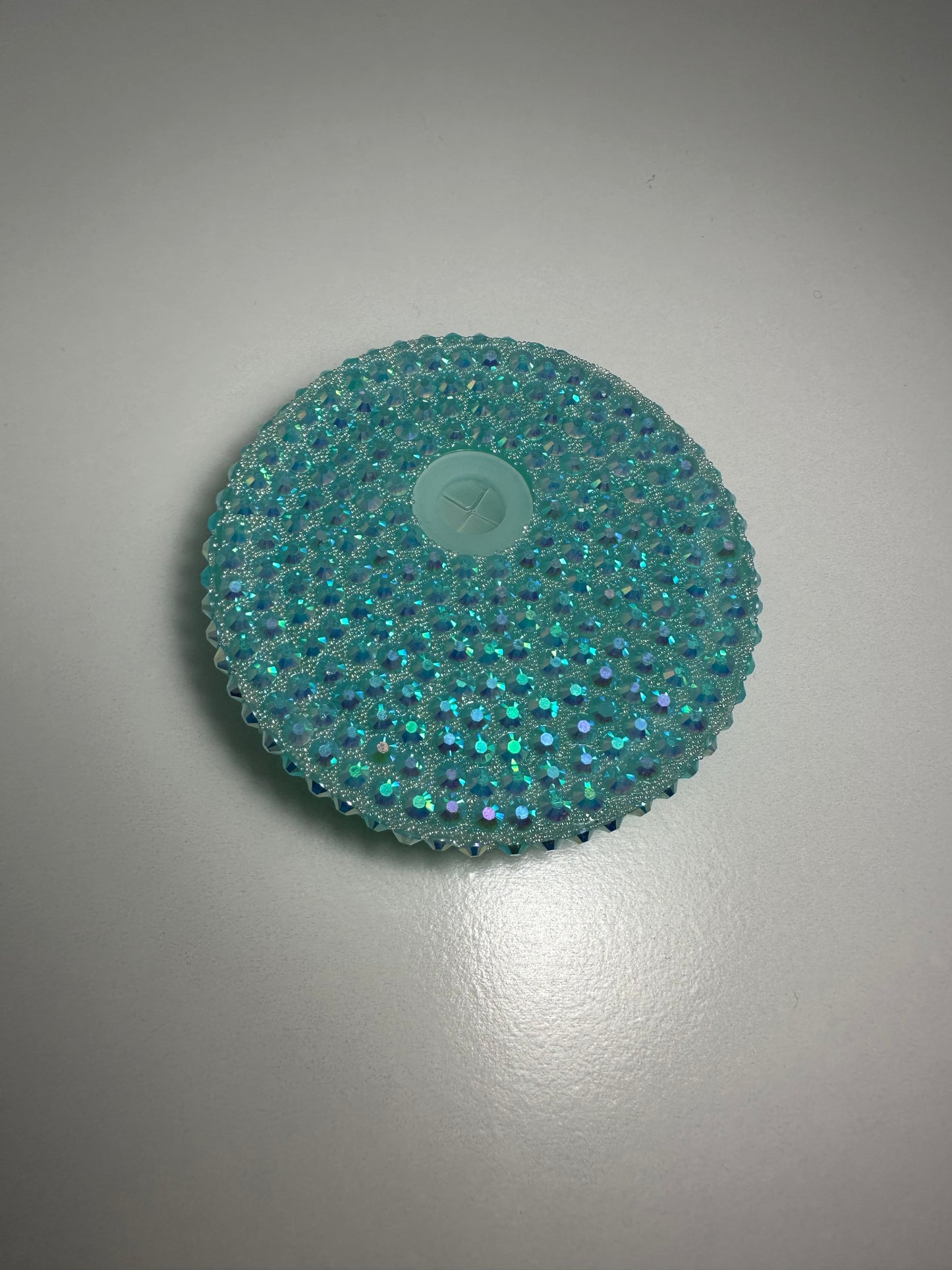 Teal Rhinestone Lid